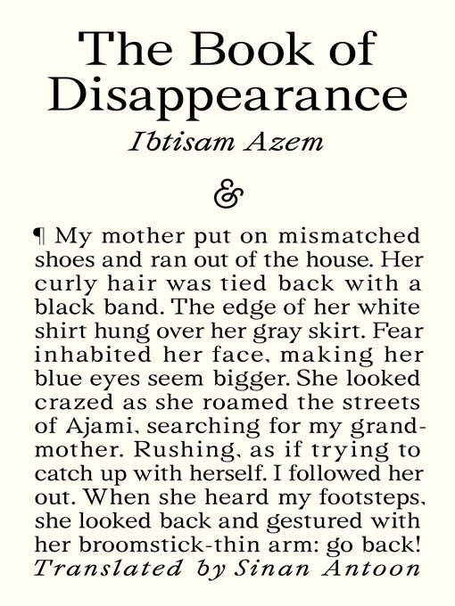 Title details for The Book of Disappearance by Ibtisam Azem - Available